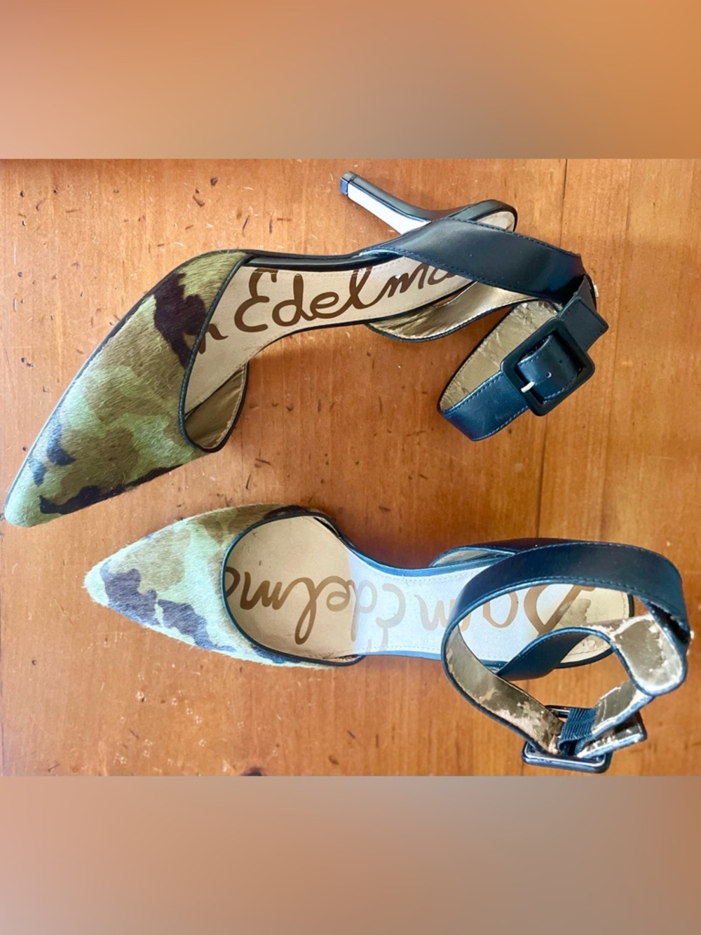 Sam Edelman Ankle-Strap Pump in Olive Camo pony- 
stunning shoes ! - Picture 7 of 12